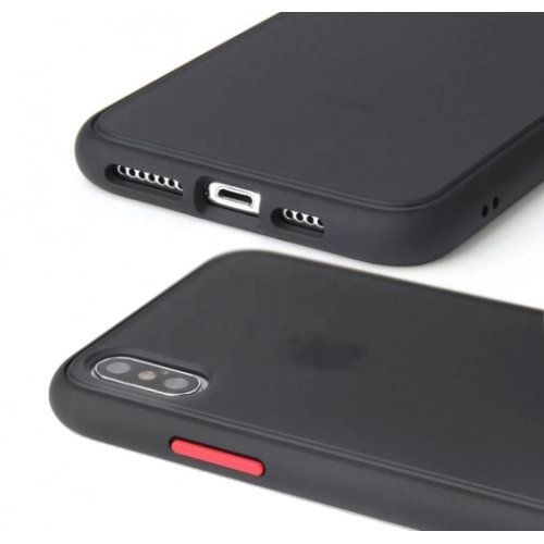 Apple iPhone Xs Max Kılıf Exlusive Arkası Mat Tam Koruma Darbe Emici - Lacivert