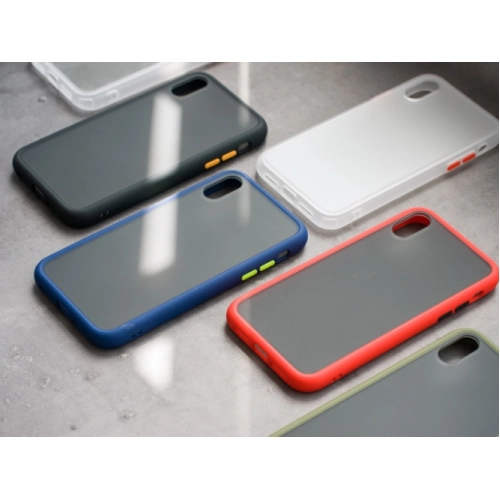 Apple iPhone Xs Max Kılıf Exlusive Arkası Mat Tam Koruma Darbe Emici - Lacivert