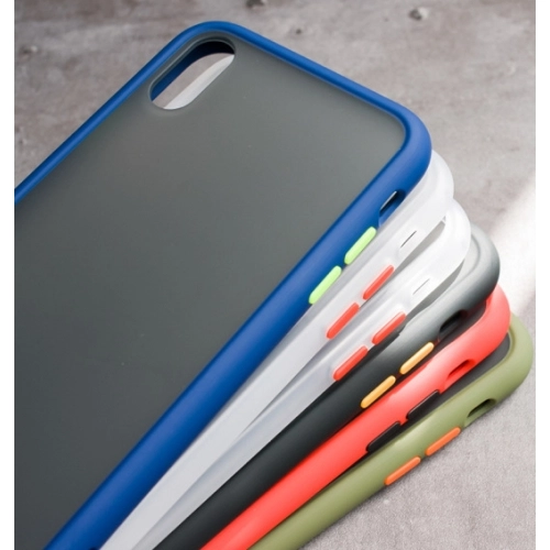 Apple iPhone Xs Max Kılıf Exlusive Arkası Mat Tam Koruma Darbe Emici - Lacivert