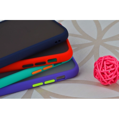 Apple iPhone Xs Max Kılıf Exlusive Arkası Mat Tam Koruma Darbe Emici - Lacivert