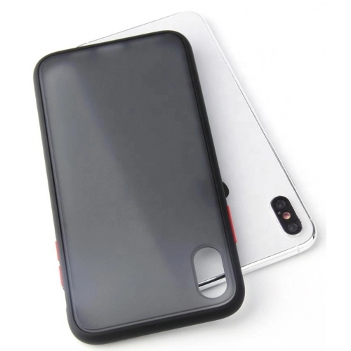 Apple iPhone Xs Max Kılıf Exlusive Arkası Mat Tam Koruma Darbe Emici - Siyah