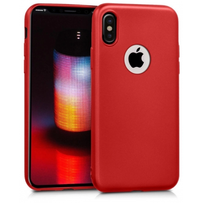 Apple iPhone Xs Max Kılıf İnce Soft Mat Renkli Esnek Silikon Kapak - Kırmızı