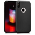Apple iPhone Xs Max Kılıf İnce Soft Mat Renkli Esnek Silikon Kapak - Siyah