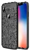 Apple iPhone Xs Max Kılıf Deri Görünümlü Parmak İzi Bırakmaz Niss Silikon - Siyah