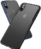 Apple iPhone Xs Max Kılıf Volks Serisi Kenarları Silikon Arkası Şeffaf Sert Kapak - Lacivert