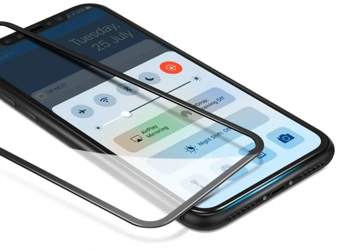 Apple iPhone Xs Max Kırılmaz Cam Tam Kaplayan EKS Glass Ekran Koruyucu - Siyah
