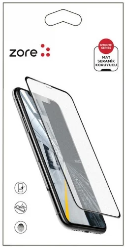 Apple iPhone Xs Max Seramik Tam Kaplayan Mat Ekran Koruyucu - Siyah