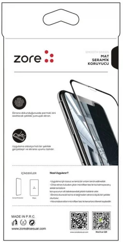 Apple iPhone Xs Max Seramik Tam Kaplayan Mat Ekran Koruyucu - Siyah
