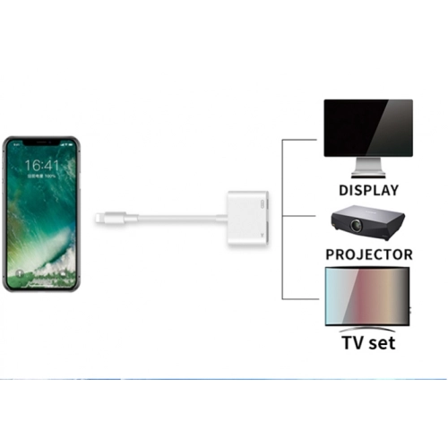 Apple Lightning Dijital AV Adaptörü iPhone iPad HDMI TypeC Çevirici - Beyaz