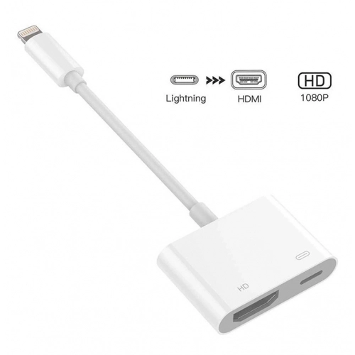 Apple Lightning Dijital AV Adaptörü iPhone iPad HDMI TypeC Çevirici - Beyaz