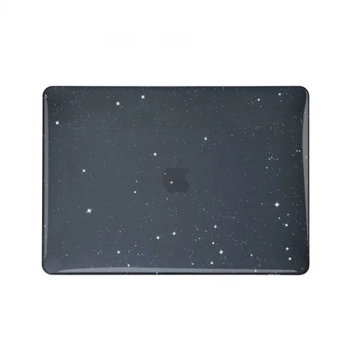 Apple Macbook 13.3 Air M1 Koruyucu MSoft Allstar Yaldızlı Kristal Kapak - Siyah