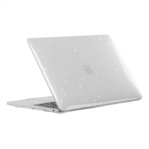 Apple Macbook 13.3 Pro M2 2022 Koruyucu MSoft Allstar Yaldızlı Kristal Kapak - Şeffaf
