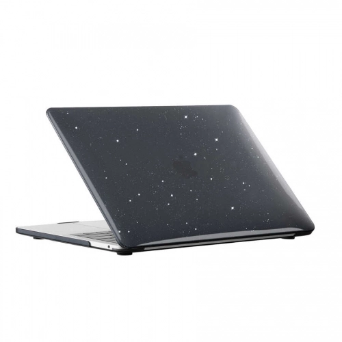 Apple Macbook 13.3 Pro M2 2022 Koruyucu MSoft Allstar Yaldızlı Kristal Kapak - Siyah