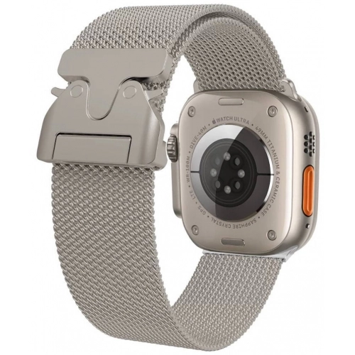 Apple Watch 10 46mm Zore KRD-25 Metal Hasır Kordon - Gri
