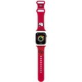 Apple Watch 38mm Hello Kitty Orjinal Lisanslı Yazı Logolu Fiyonk & Kitty Head Silikon Kordon - Kırmızı