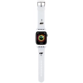 Apple Watch 38mm Karl Lagerfeld Orjinal Lisanslı İkonik Karl & Choupette Logolu Silikon Kordon - Beyaz