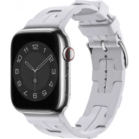 Apple Watch 38mm Kordon Metal Toka Tasarımlı KRD-92 Silikon Kordon - Mavi Açık