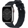Apple Watch 38mm Kordon Metal Toka Tasarımlı KRD-92 Silikon Kordon - Midnight