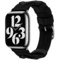 Apple Watch 38mm Kordon Renkli Sarmal Örgü Tasarımlı KRD-97  - Koyu Siyah