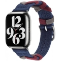 Apple Watch 38mm Kordon Renkli Sarmal Örgü Tasarımlı KRD-97  - Lacivert