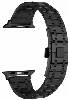 Apple Watch 38mm Kordon Şerit Tasarımlı Otomatik Klipsli Çelik KRD-83 - Siyah