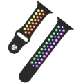 Apple Watch 38mm Kordon Spor Silikon Delikli KRD-02 - Pride Siyah