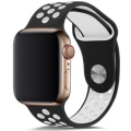 Apple Watch 38mm Kordon Spor Silikon Delikli KRD-02 - Siyah