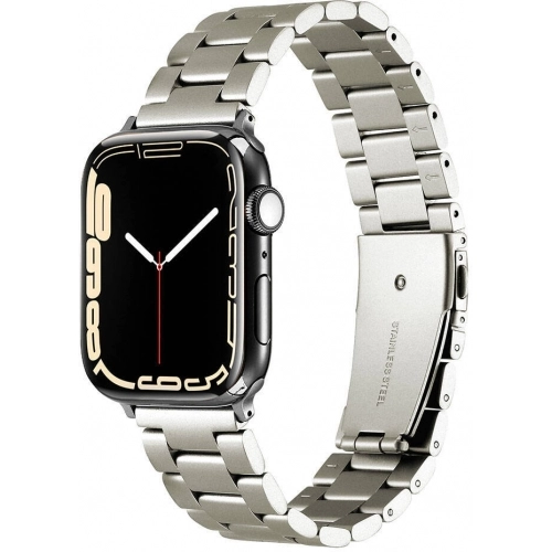 Apple Watch 38mm Kordon Zarif ve Sağlam Renkli KRD-93 Metal Kordon - Titanyum