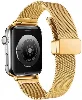 Apple Watch 38mm Kordon Zore KRD-85 22mm Metal Kordon - Gold