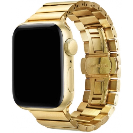 Apple Watch 38mm KRD-41 Ayarlanabilir Metal Kordon - Gold