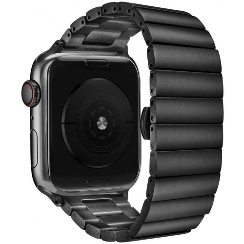 Apple Watch 42mm KRD-41 Ayarlanabilir Metal Kordon - Siyah