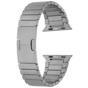 Apple Watch 38mm Metal Kordon Çizgi Tasarım Şık Ve Dayanıklı KRD-82 - Gri