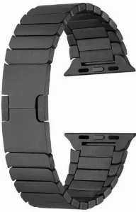 Apple Watch 38mm Metal Kordon Çizgi Tasarım Şık Ve Dayanıklı KRD-82 - Siyah