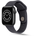 Apple Watch 38mm Silikon Kordon Hasır Örgü Dizayn KRD-37 - Gri
