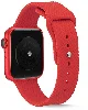 Apple Watch 38mm Silikon Kordon Hasır Örgü Dizayn KRD-37 - Siyah