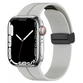 Apple Watch 38mm Silikon Kordon Zore KRD-84 Soft Pürüzsüz Metal Toka - Gri