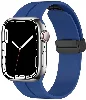 Apple Watch 38mm Silikon Kordon Zore KRD-84 Soft Pürüzsüz Metal Toka - Mavi