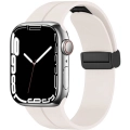 Apple Watch 38mm Silikon Kordon Zore KRD-84 Soft Pürüzsüz Metal Toka - Pudra
