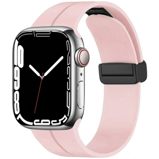 Apple Watch 38mm Silikon Kordon Zore KRD-84 Soft Pürüzsüz Metal Toka - Rose Gold