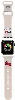 Apple Watch 40mm Hello Kitty Orjinal Lisanslı Yazı Logolu Fiyonk & Kitty Head Silikon Kordon - Krem