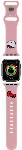 Apple Watch 40mm Hello Kitty Orjinal Lisanslı Yazı Logolu Fiyonk & Kitty Head Silikon Kordon - Pembe
