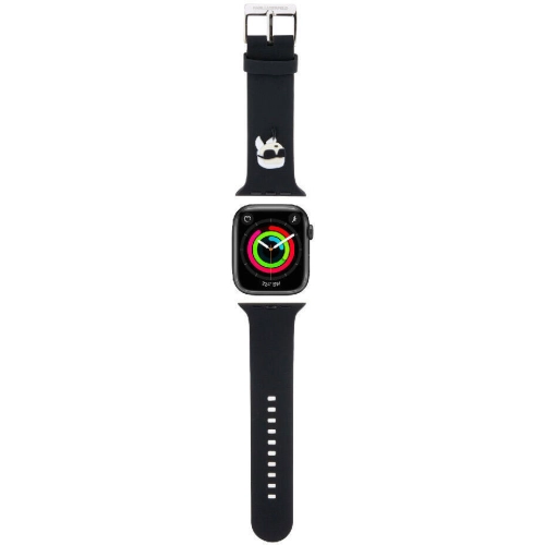 Apple Watch 40mm Karl Lagerfeld Orjinal Lisanslı İkonik Karl Head Logolu Silikon Kordon - Siyah