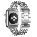 Apple Watch 40mm Kordon Cowboy Zincir Halkalı Metal Strap Kayış - Gümüş