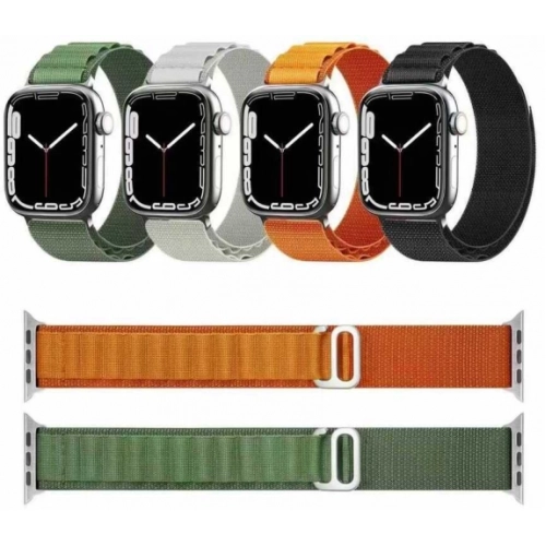 Apple Watch 40mm Kordon Hasır Metal Toka Dizaynlı KRD-74 - Beyaz