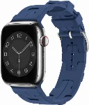 Apple Watch 40mm Kordon Metal Toka Tasarımlı KRD-92 Silikon Kordon - Mavi
