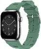 Apple Watch 40mm Kordon Metal Toka Tasarımlı KRD-92 Silikon Kordon - Petrol Yeşil
