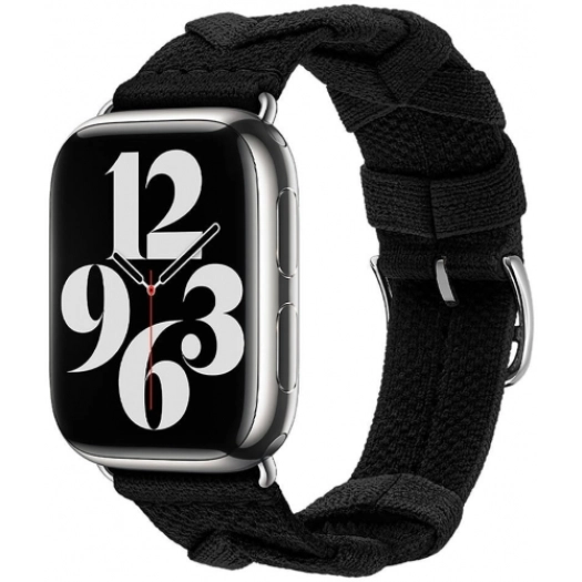 Apple Watch 40mm Kordon Renkli Sarmal Örgü Tasarımlı KRD-97  - Koyu Siyah