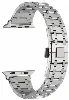 Apple Watch 40mm Kordon Şerit Tasarımlı Otomatik Klipsli Çelik KRD-83 - Gümüş