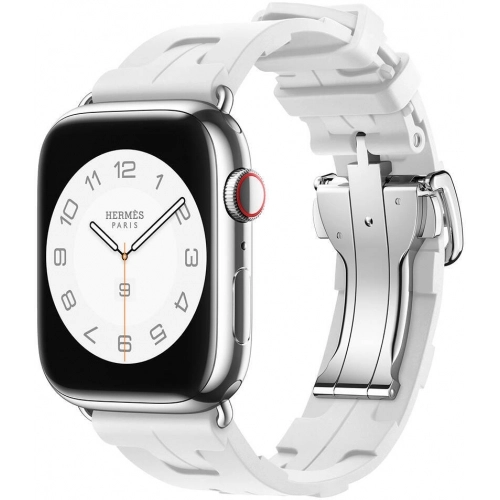 Apple Watch 40mm Kordon Spor Görünümlü KRD-94 Silikon Kordon - Beyaz