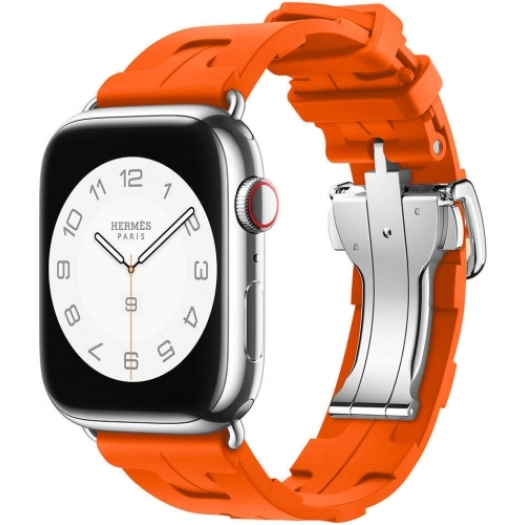 Apple Watch 40mm Kordon Spor Görünümlü KRD-94 Silikon Kordon - Turuncu